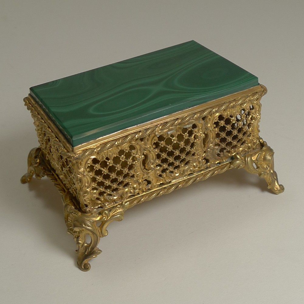 antique french malachite box c1890