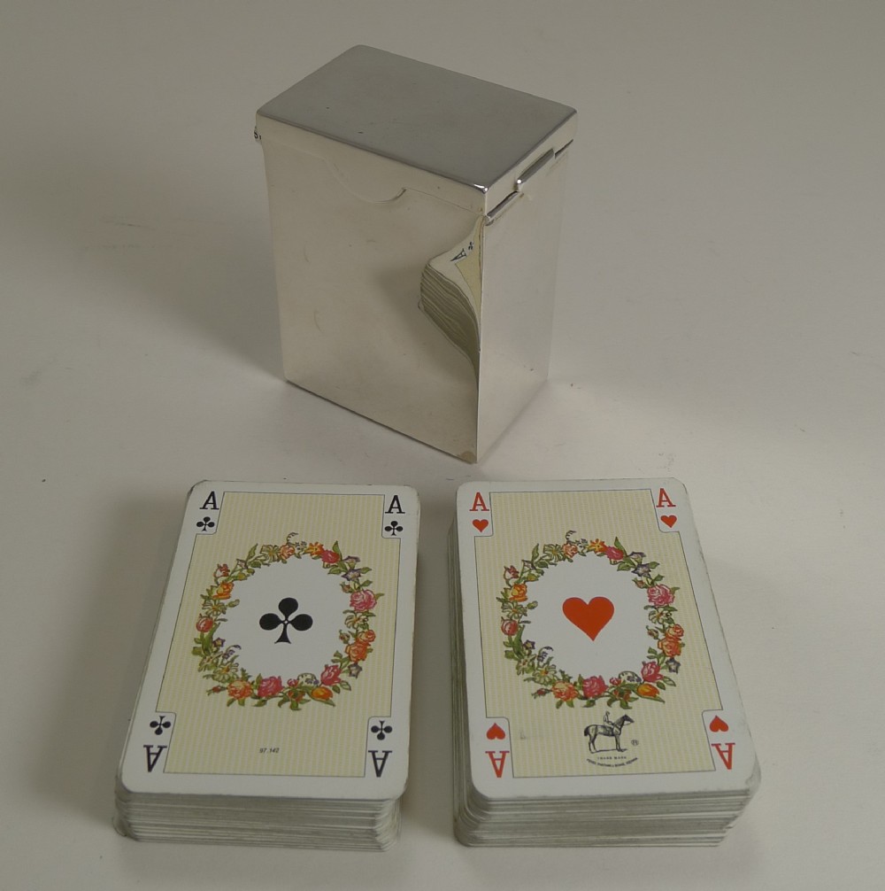 english victorian sterling silver playing card box 1899