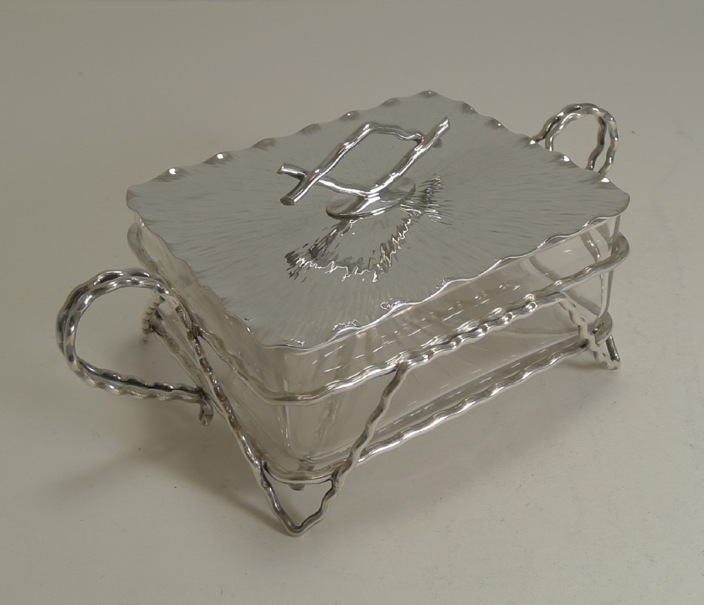 antique english hukin and heath butter dish c1880