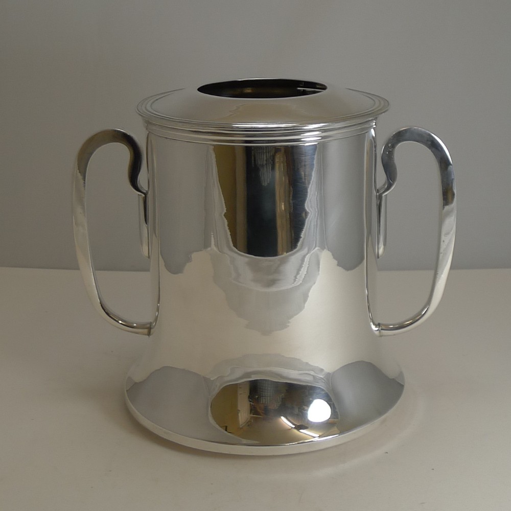 magnificent quality french silver plated champagne wine cooler c1920