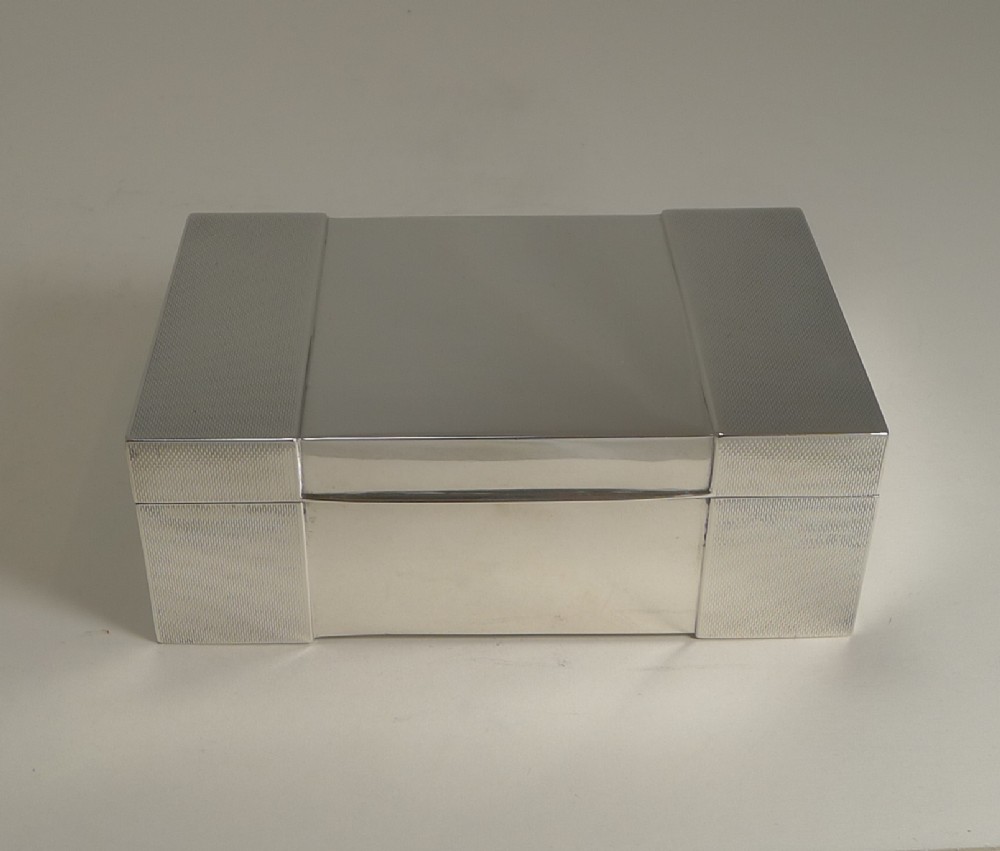 vintage english art deco sterling silver box 1932 by goldsmiths and silversmiths co
