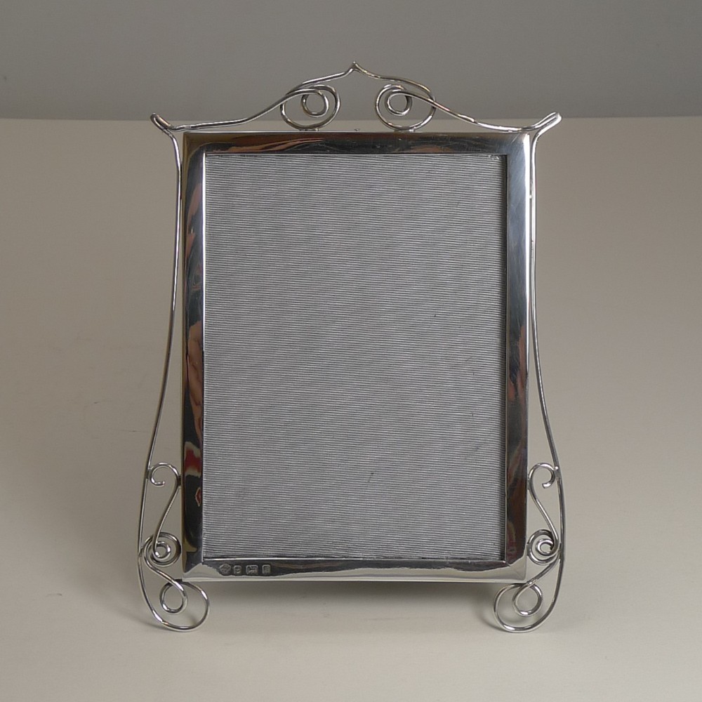 antique english sterling silver photograph picture frame 1904