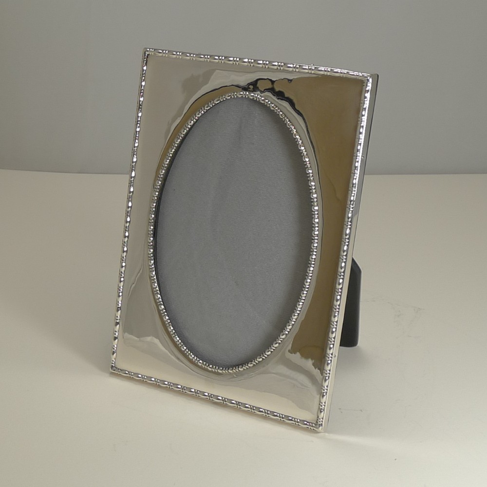 large antique english sterling silver photograph picture frame 1917
