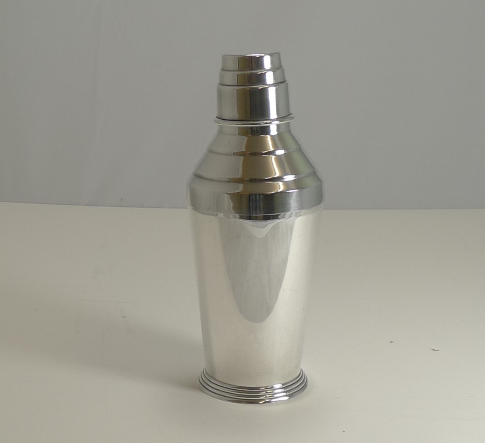 english art deco cocktail shaker by atkin brothers for jc london c1930