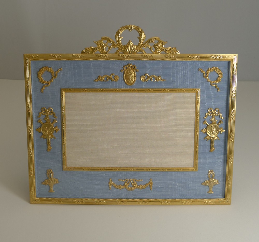 large antique french gilded bronze photograph picture frame c1900