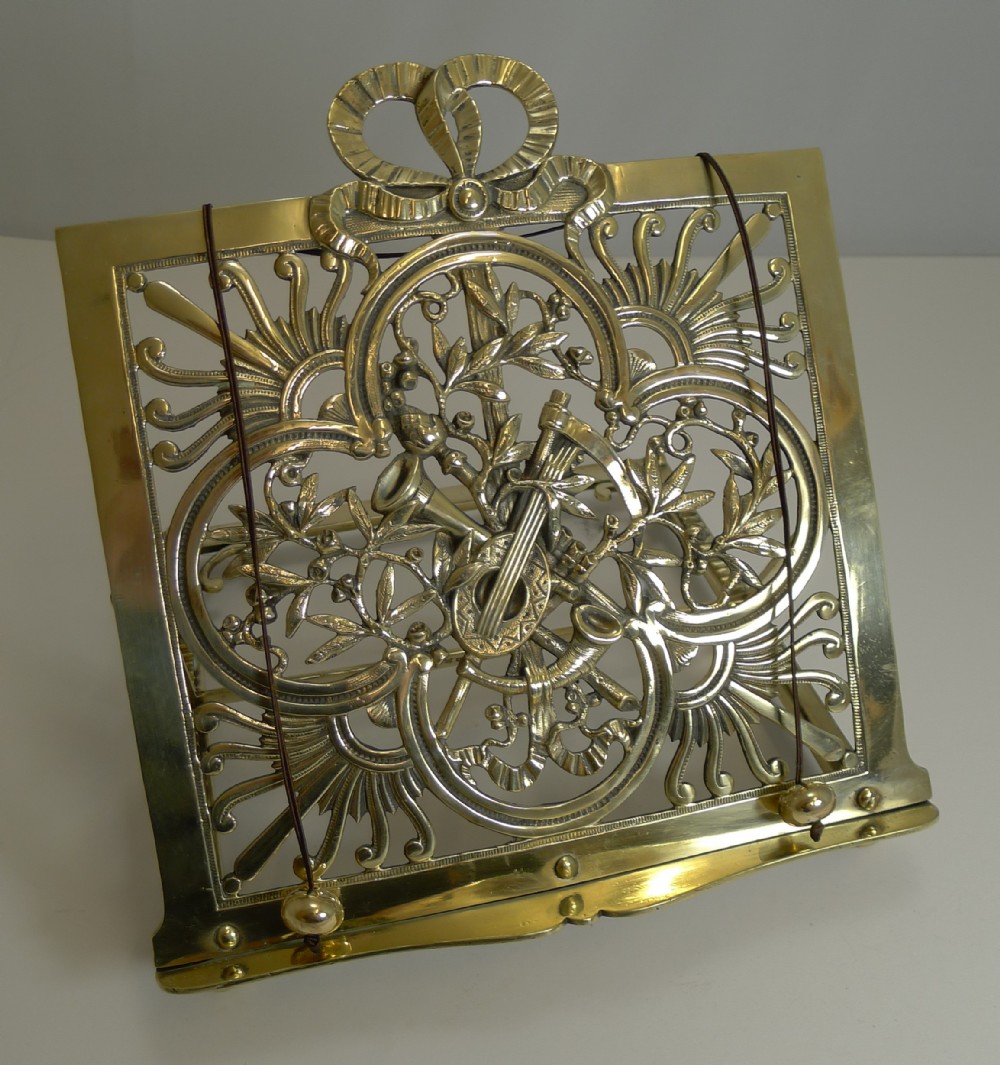 antique english musical themed brass lectern book stand by townsend and co c1880