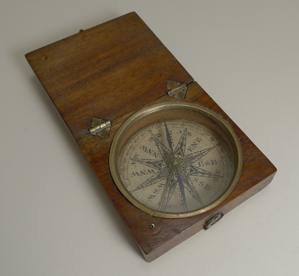 english georgian pocket compass c1800 in mahogany case