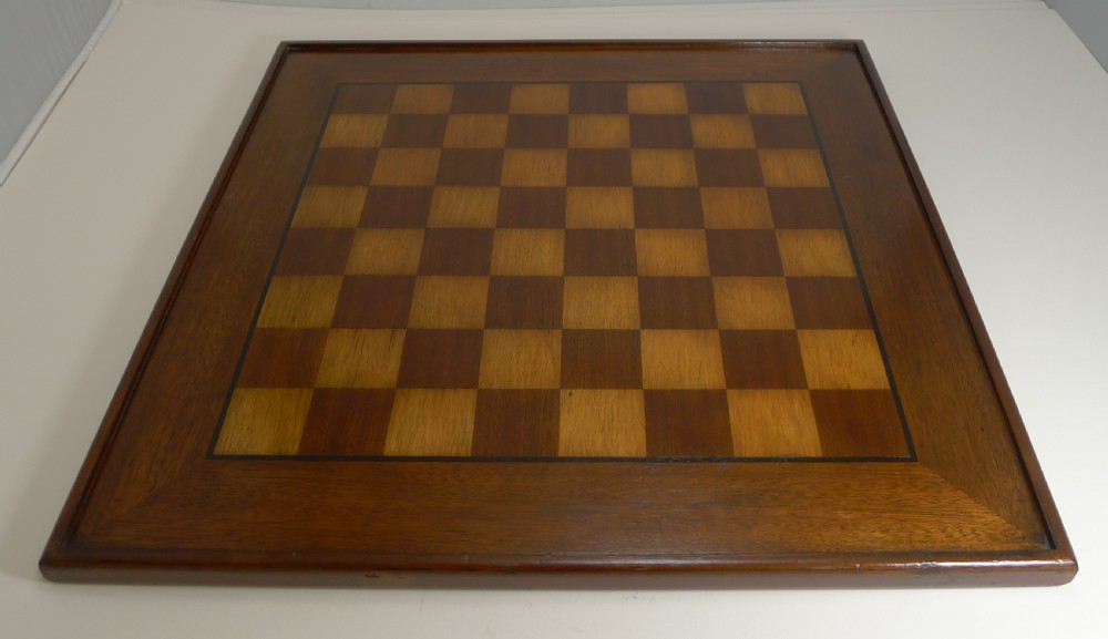 large antique english chess board c1900
