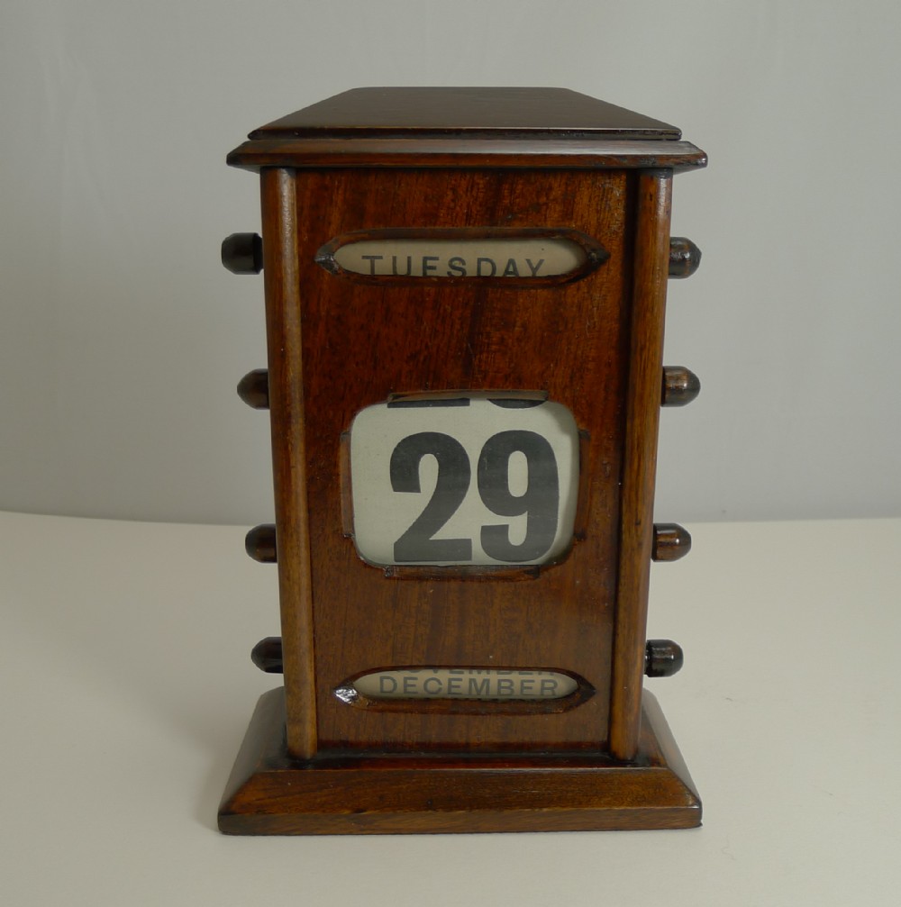 antique english mahogany perpetual calendar c1900 8 12