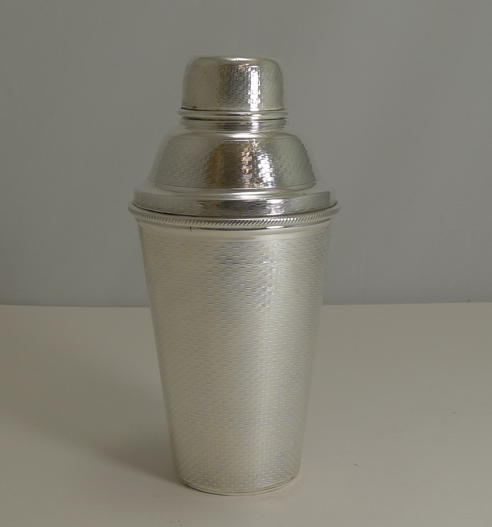unusual art deco english cocktail shaker by james dixon and sons c1930