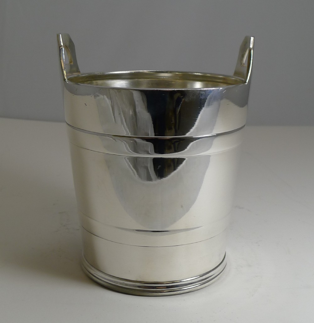 vintage english silver plated ice bucket by elkington and co