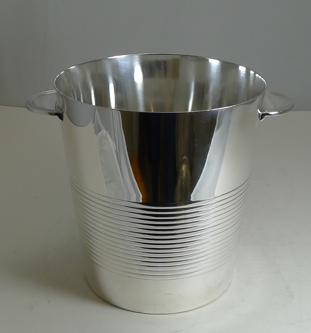 luc lanel for christofle champagne bucket wine cooler vulcan c1940