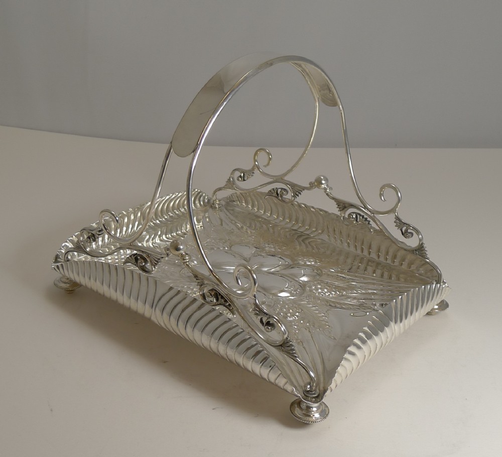 quality antique english silver plated fruit basket c1890 by pinder brothers sheffield