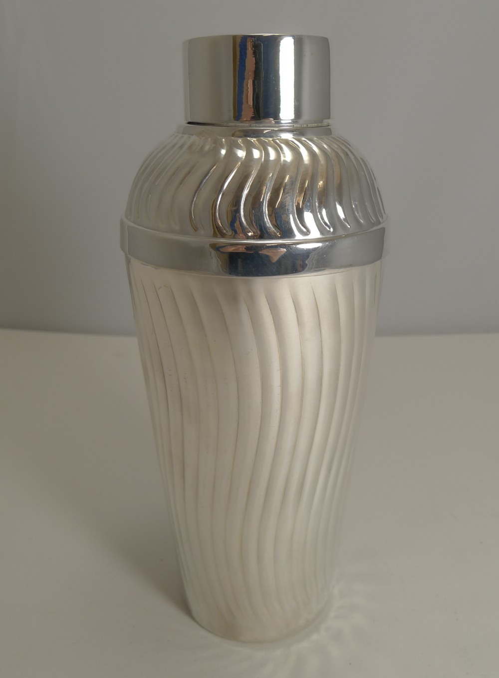 vintage english art deco silver plated cocktail shaker by maple london