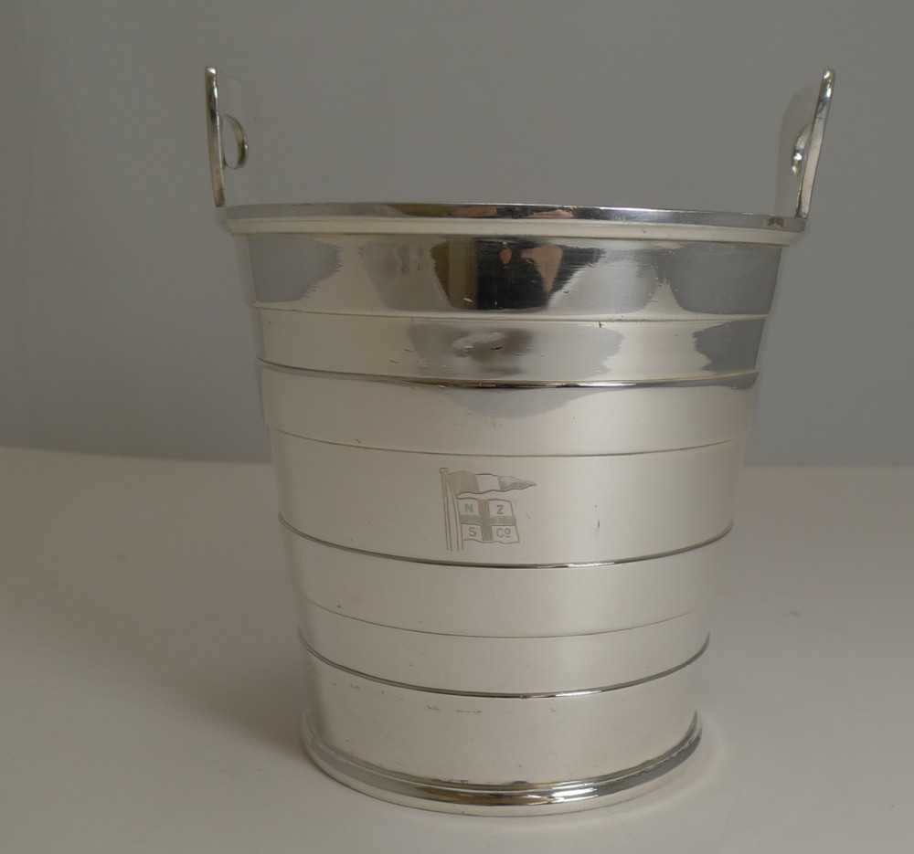 antique english silver plated ice bucket by mappin and webb new zealand shipping co