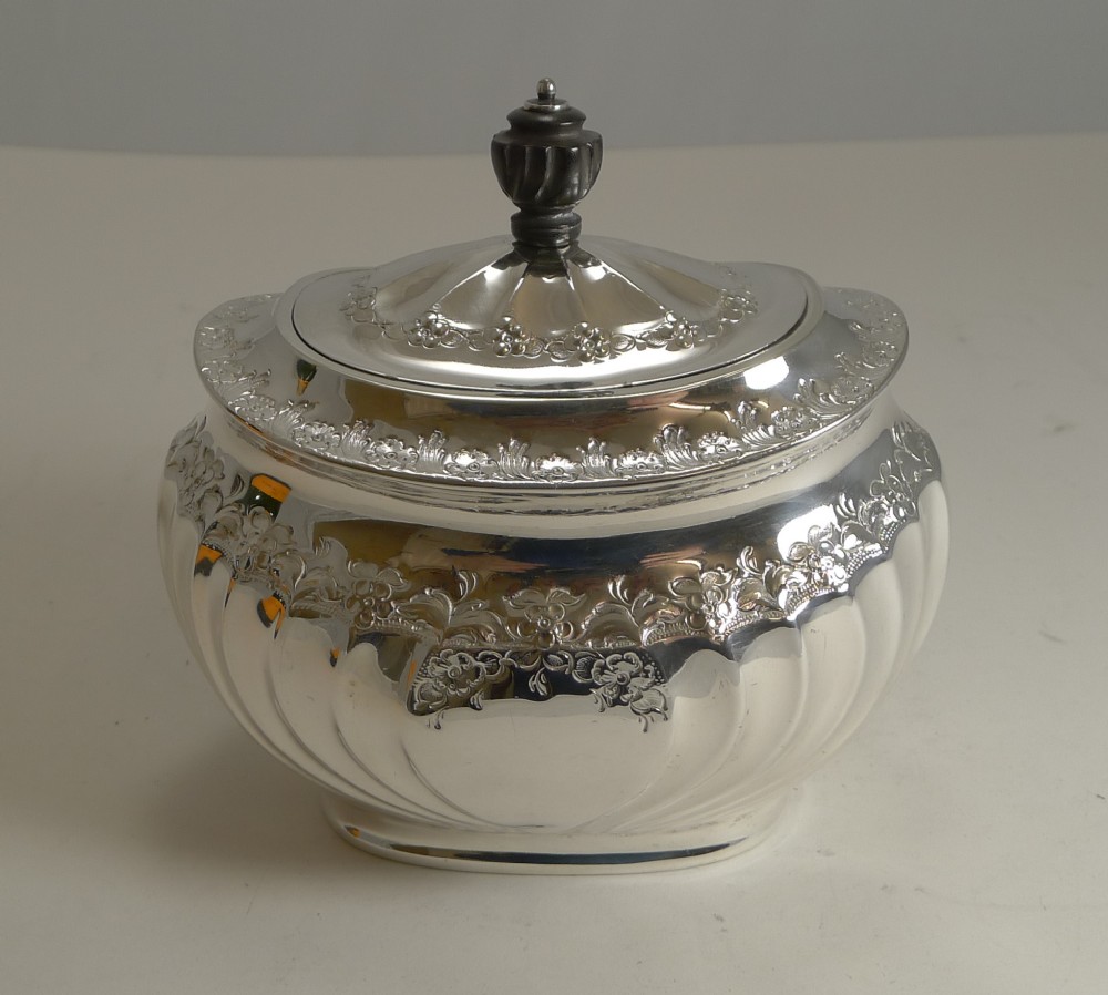 english silver plated tea caddy by atkin brothers reg 1889