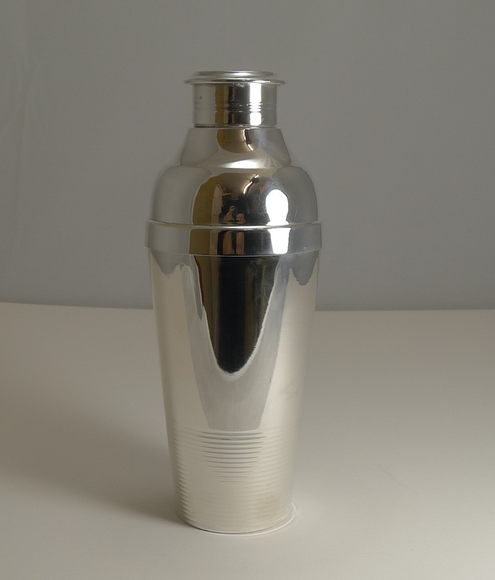 christofle ondulations cocktail shaker by luc lanel c1935
