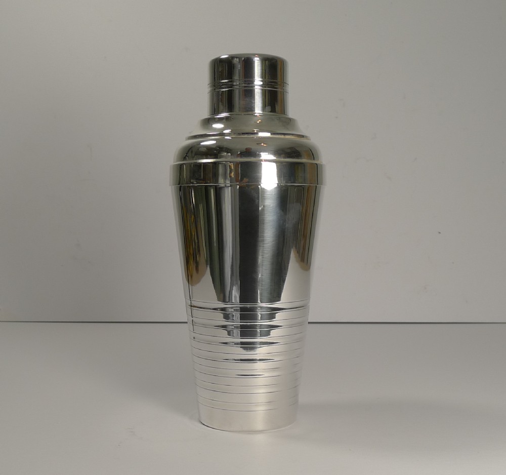 french art deco silver plated cocktail shaker c1930