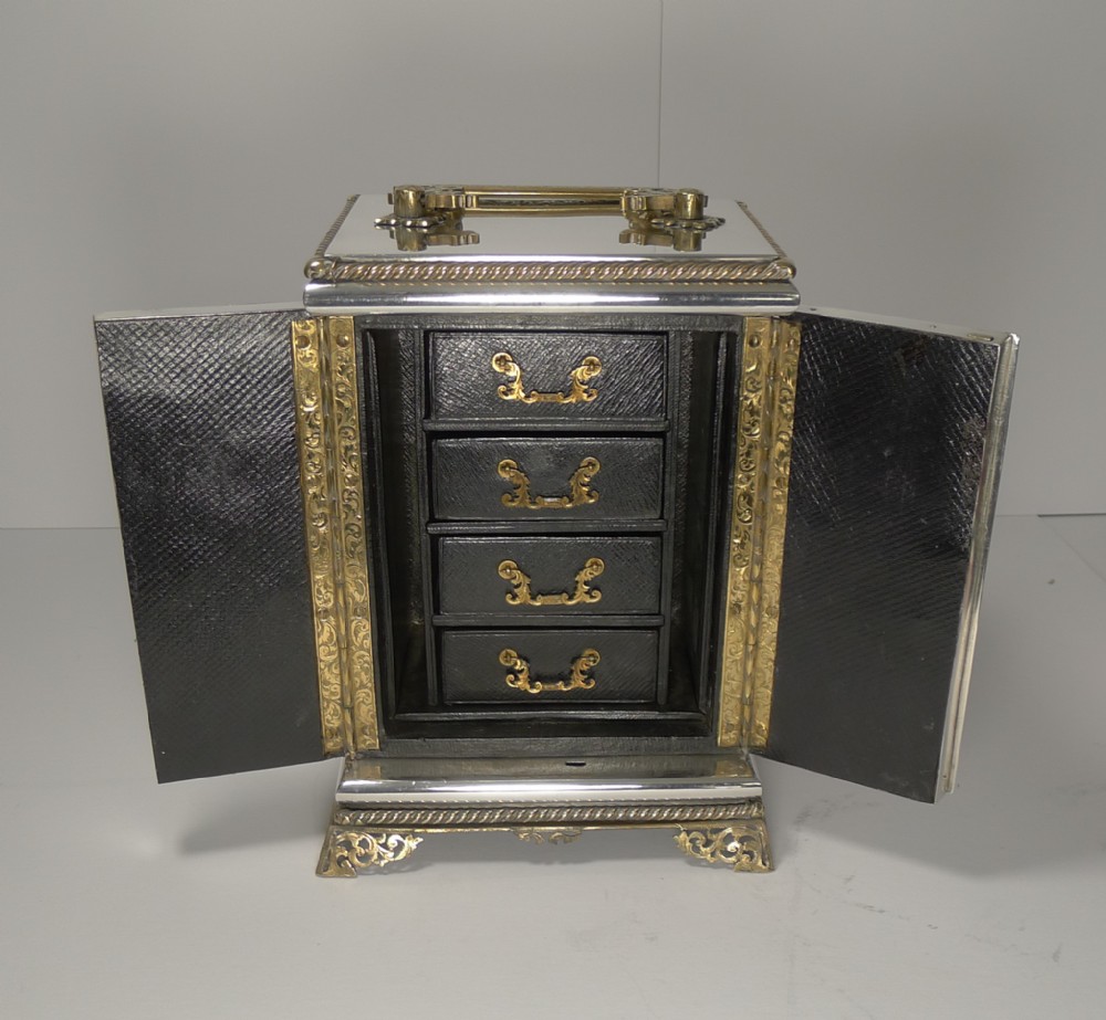 rare antique english coin safe jewellery cabinet c1860