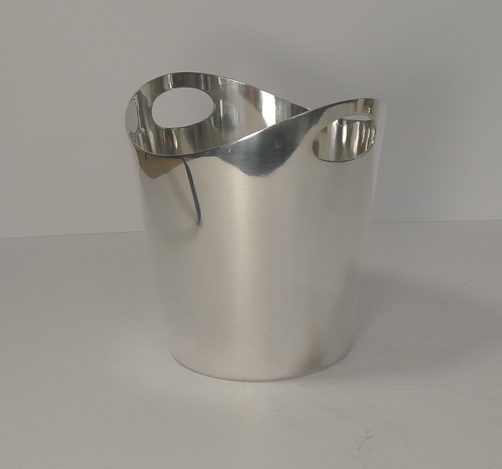 rare modernist silver plated ice bucket by walker hall