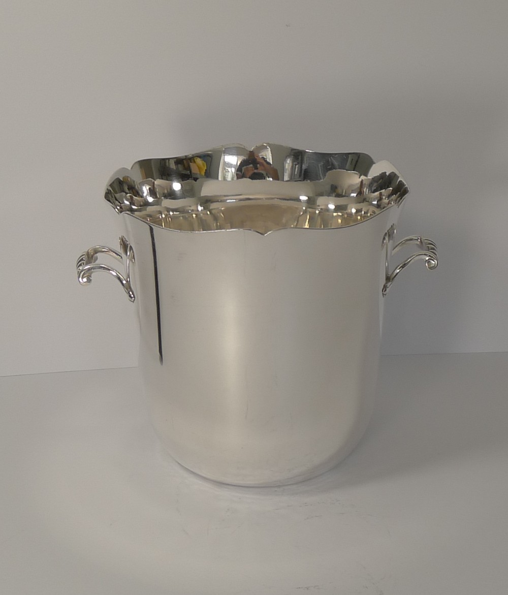 french art deco silver plated champagne bucket wine cooler by ercuis