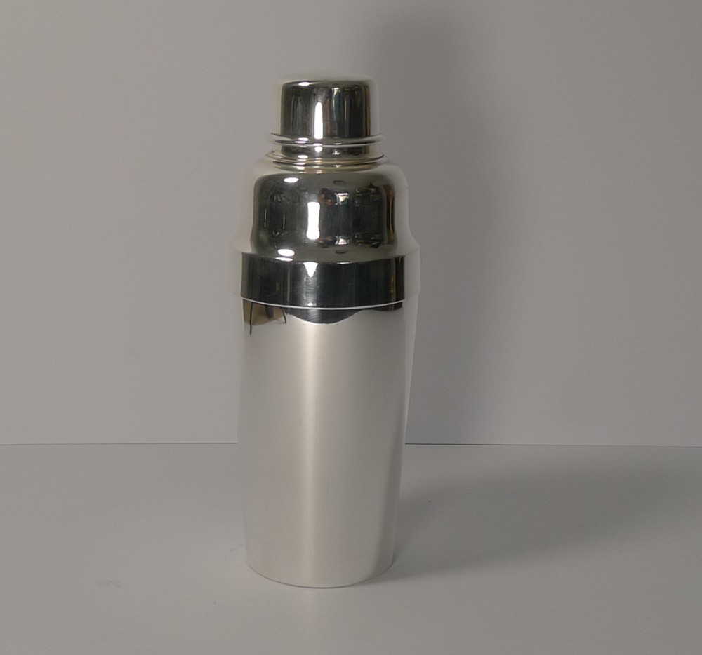 french art deco silver plated cocktail shaker by christofle c1935