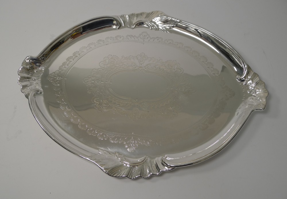 antique english cocktail drinks tray by walker and hall