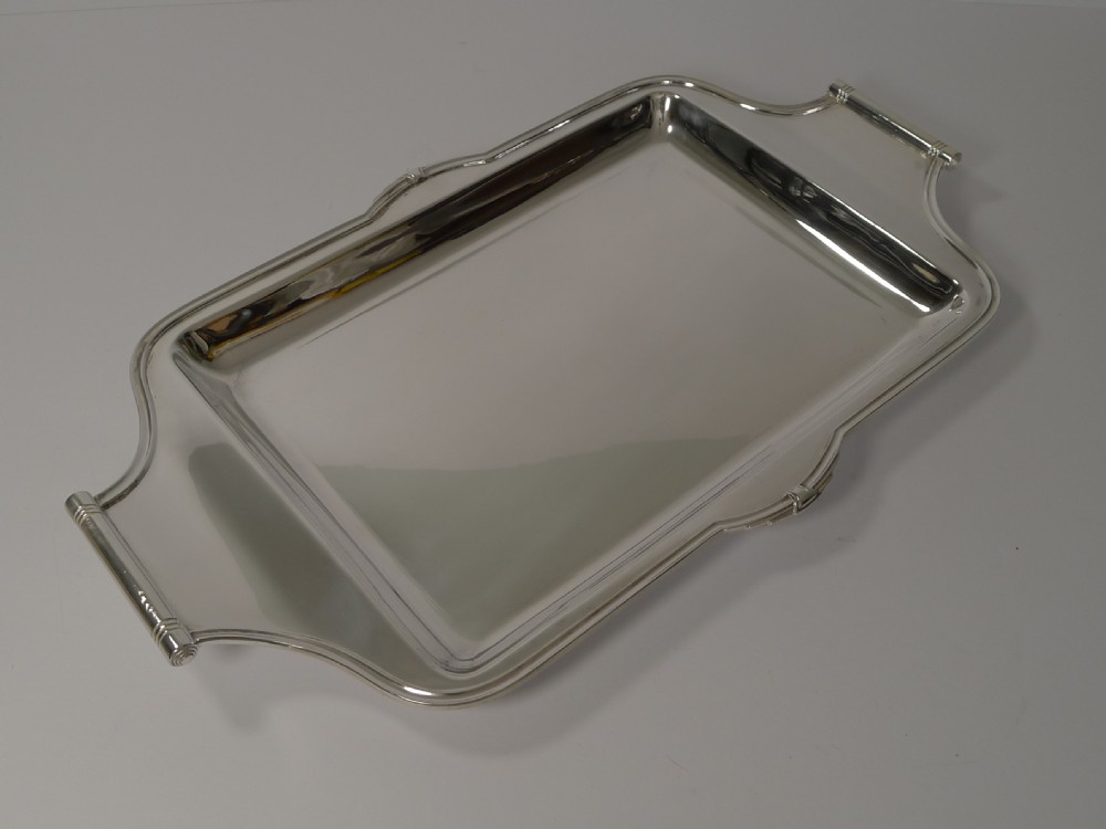 stylish art deco cocktail tray in silver plate by asprey london