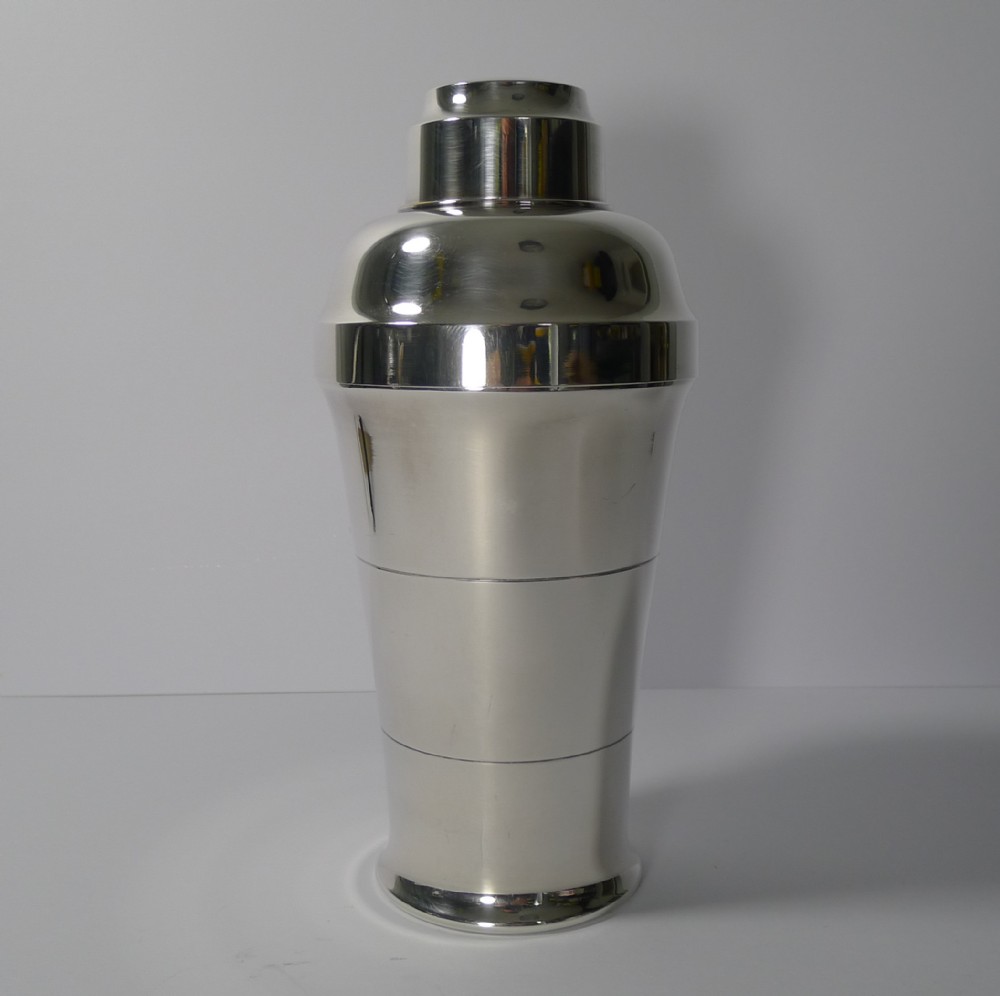 french art deco silver plated cocktail shaker by st mdard paris