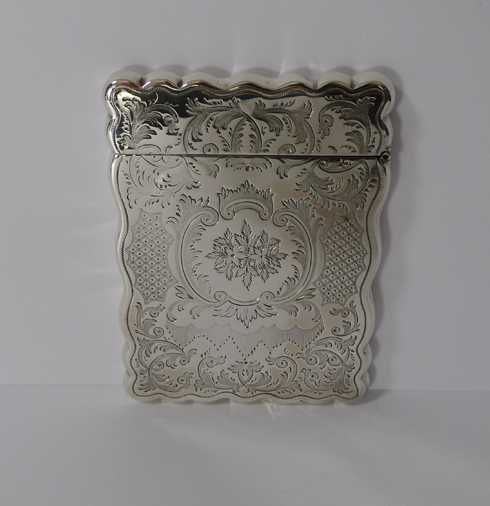 antique english sterling silver card case