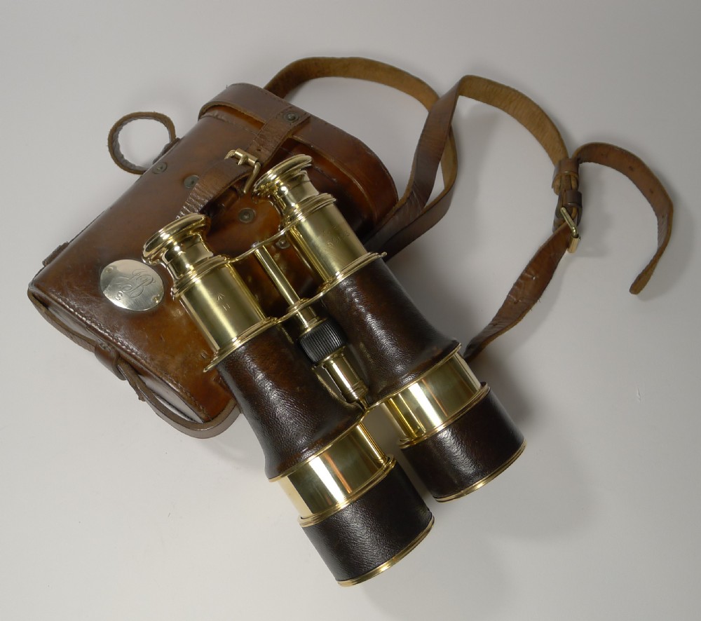 superb pair ww1 binoculars and case british officer's issue 1917 lemaire paris