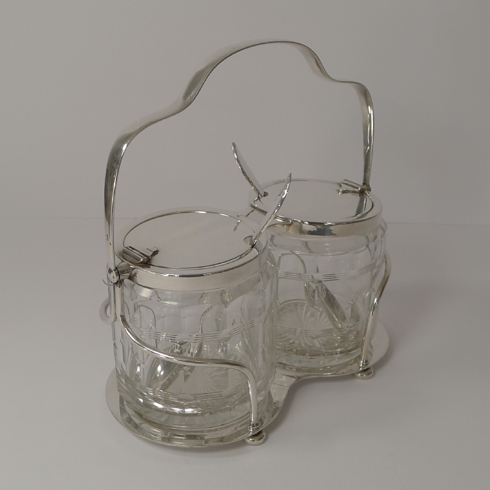 antique hukin heath double automated preserve jars c1900