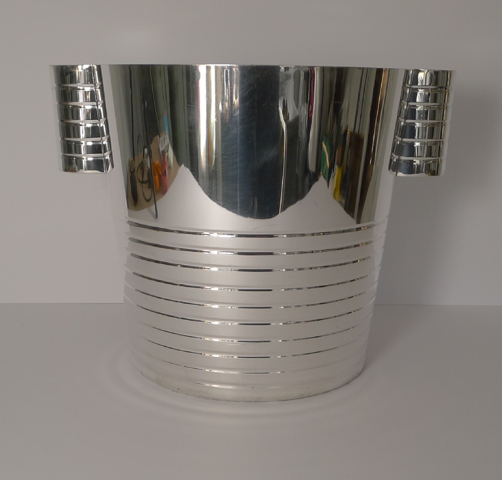 english art deco silver plated wine cooler champagne bucket c1930