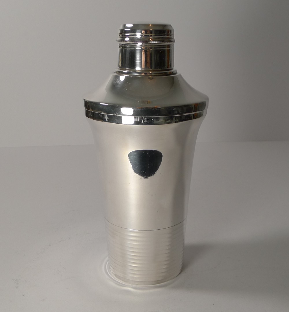 french art deco cocktail shaker by orfvrerie vulcain paris c1940