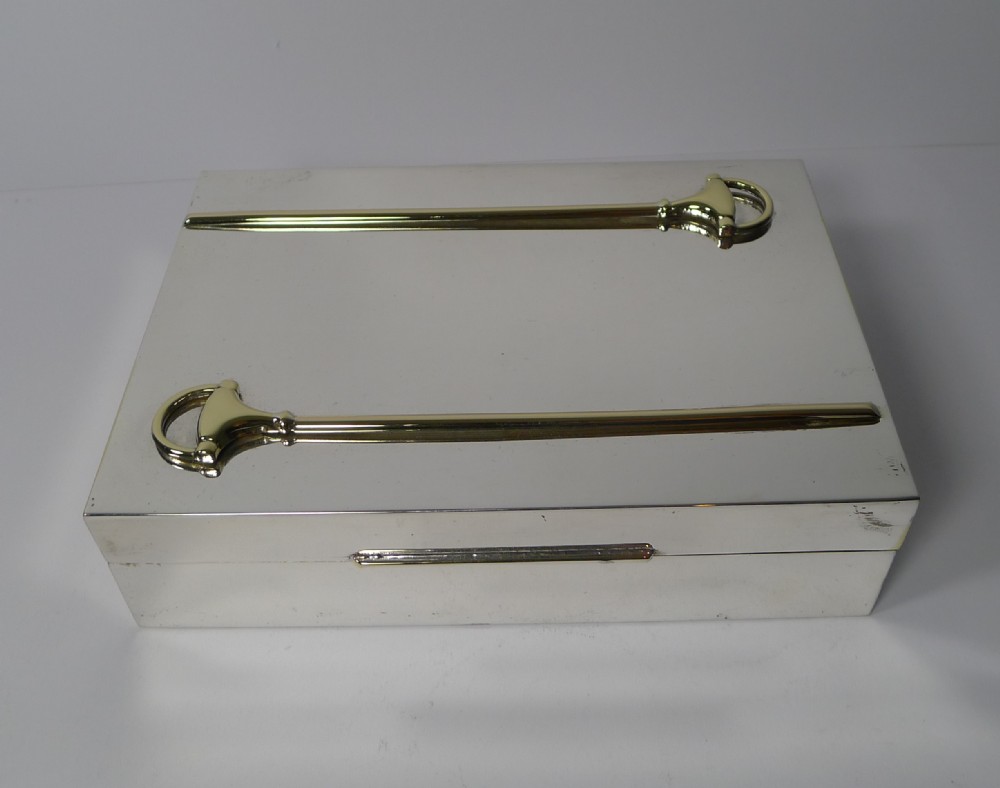 vintage gucci snaffle box in silver gold plate c1970