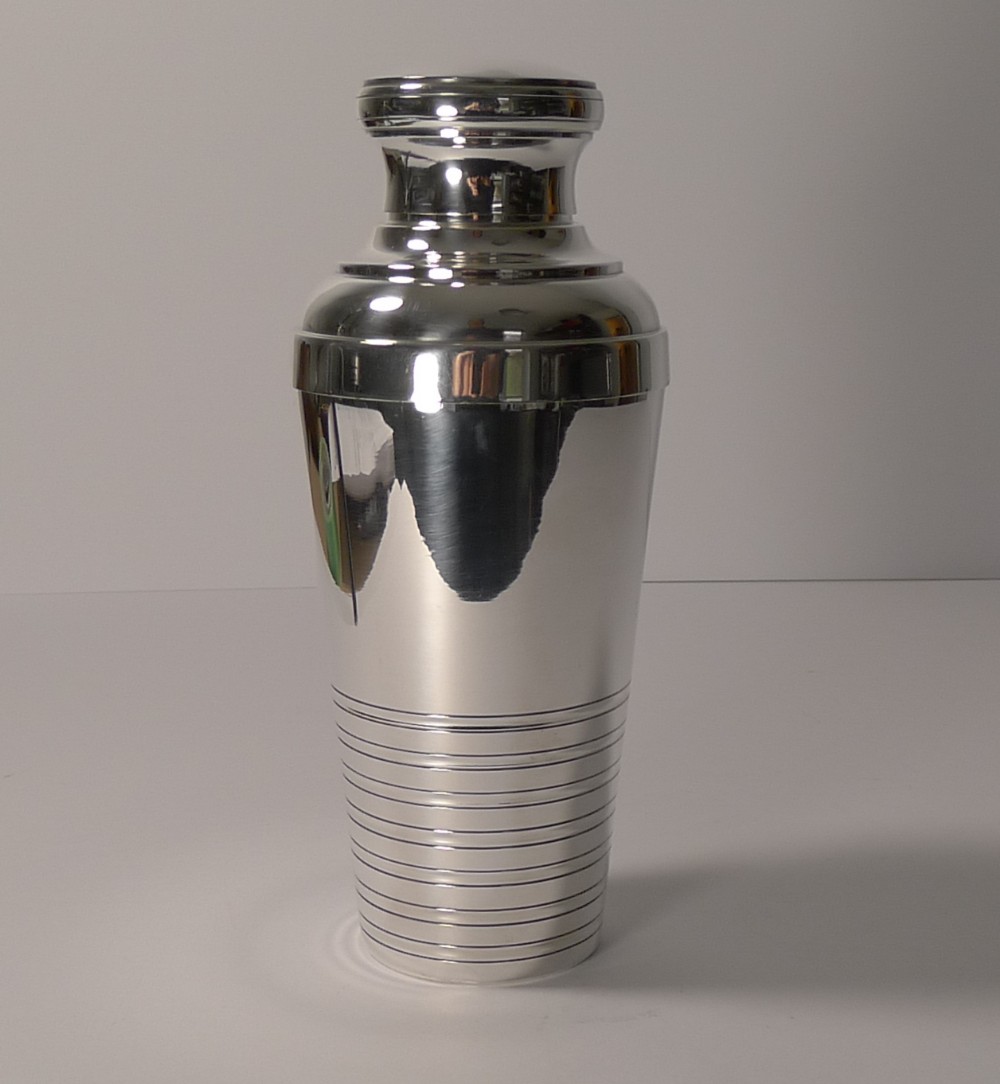 french art deco silver plated cocktail shaker c1930
