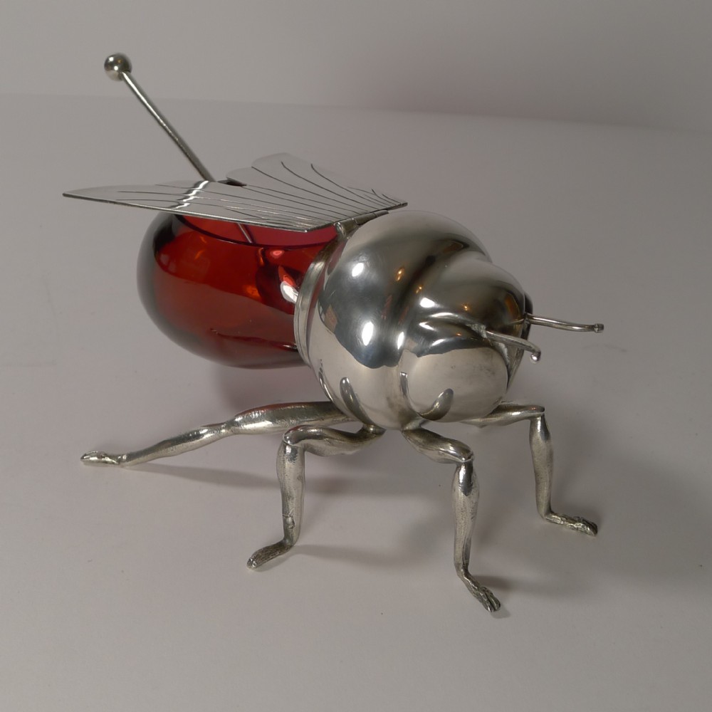 fabulous mappin webb honey bee honey pot c1910
