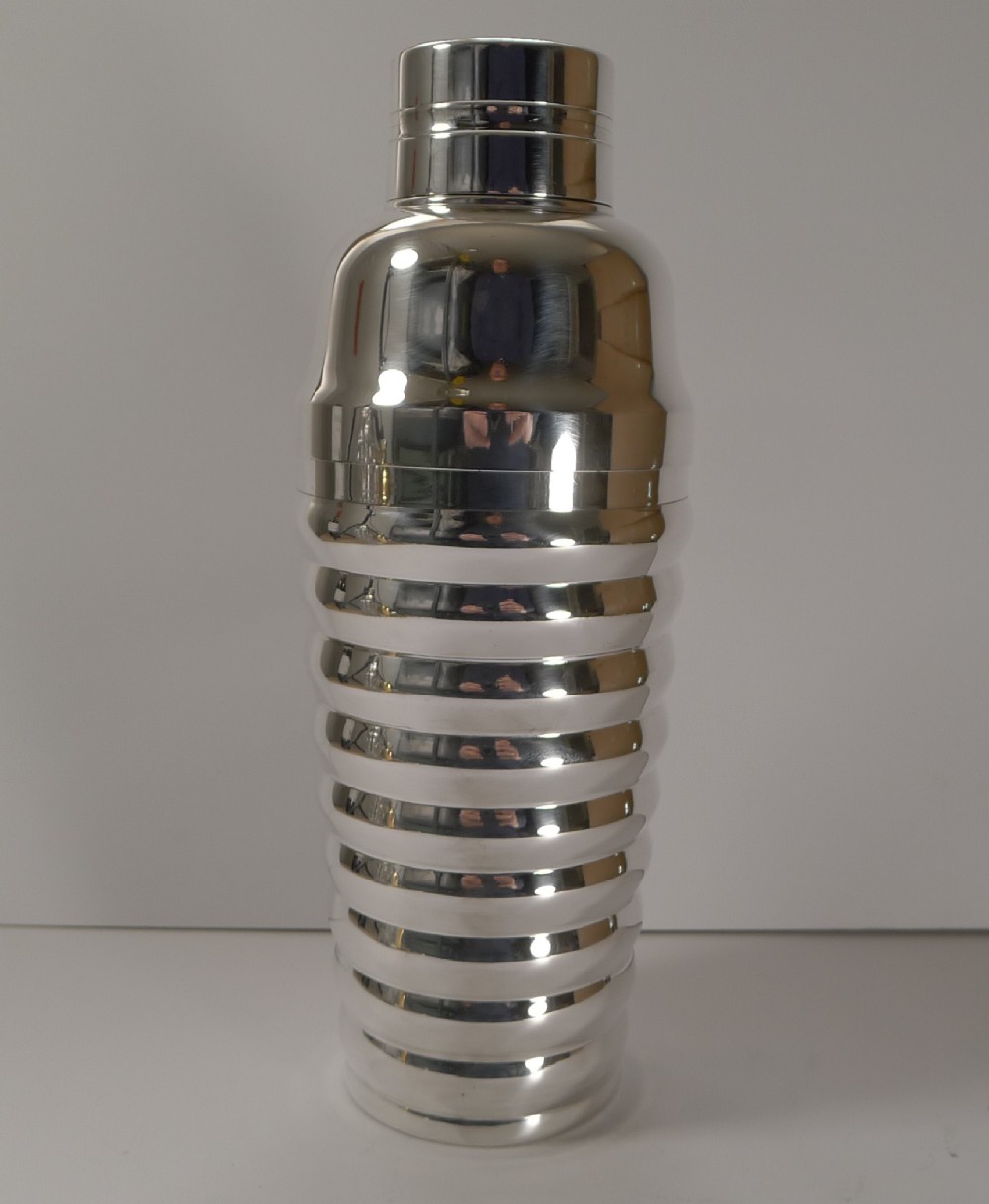 french art deco silver plated cocktail shaker by mars c1930