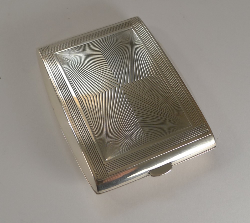 puiforcat sterling silver cigarette case perfect business card case c1930