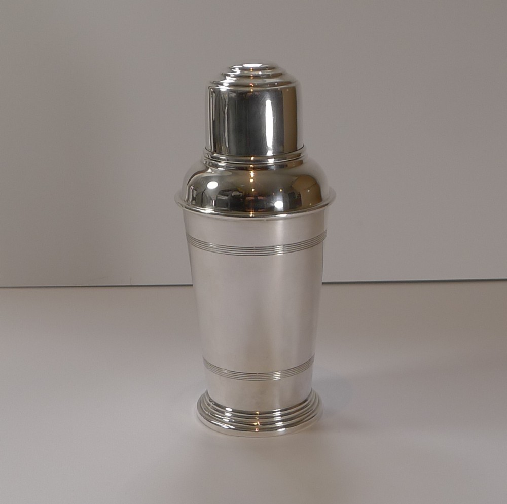 english art deco silver plated cocktail shaker by frank cobb co
