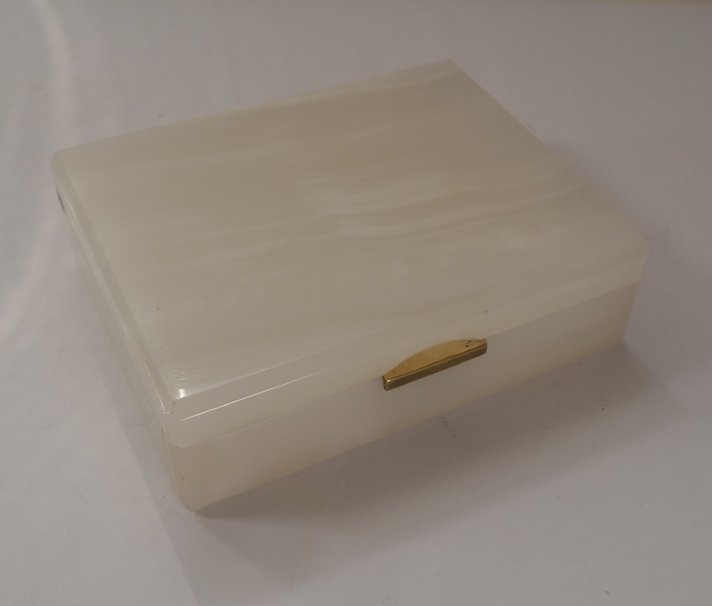 smart antique art deco white onyx box by george betjemann c1920