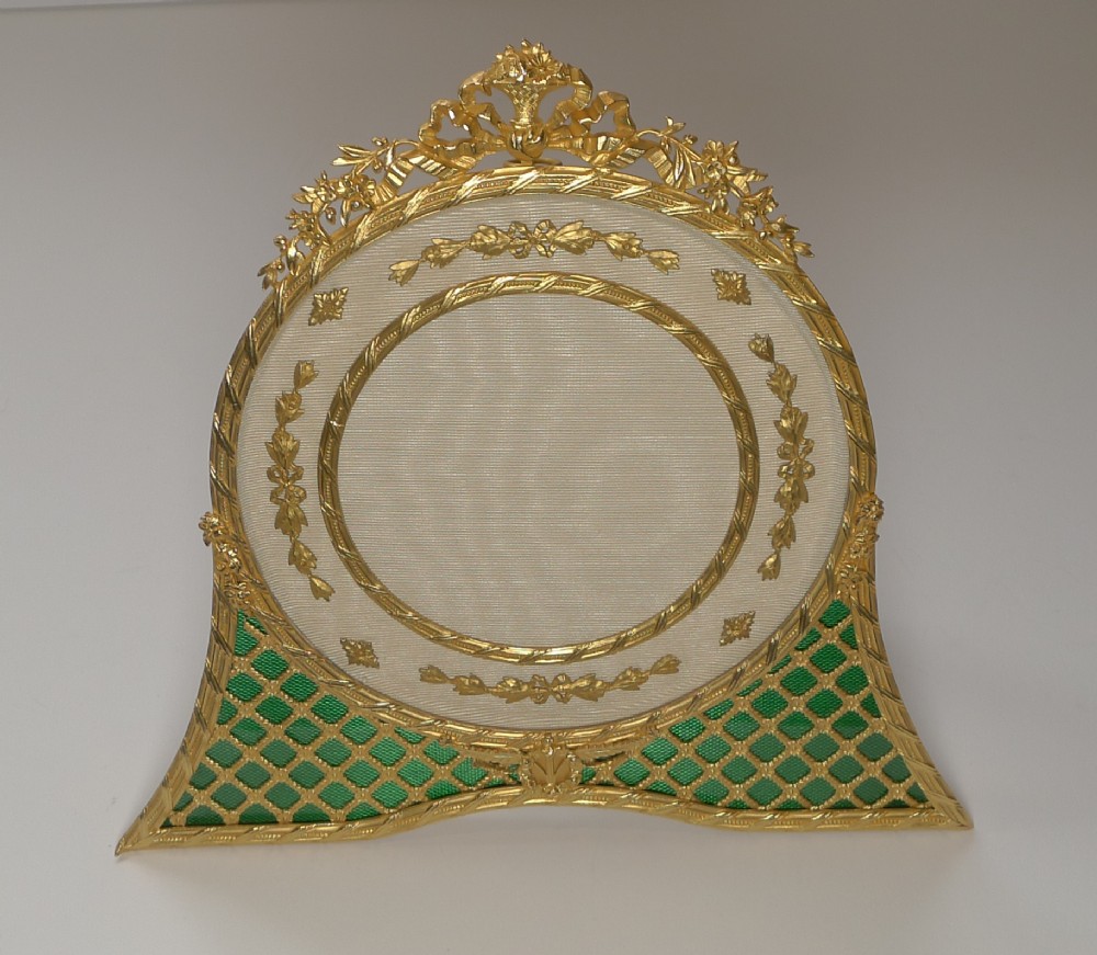 magnificent french gilded bronze enamel picture frame c1900