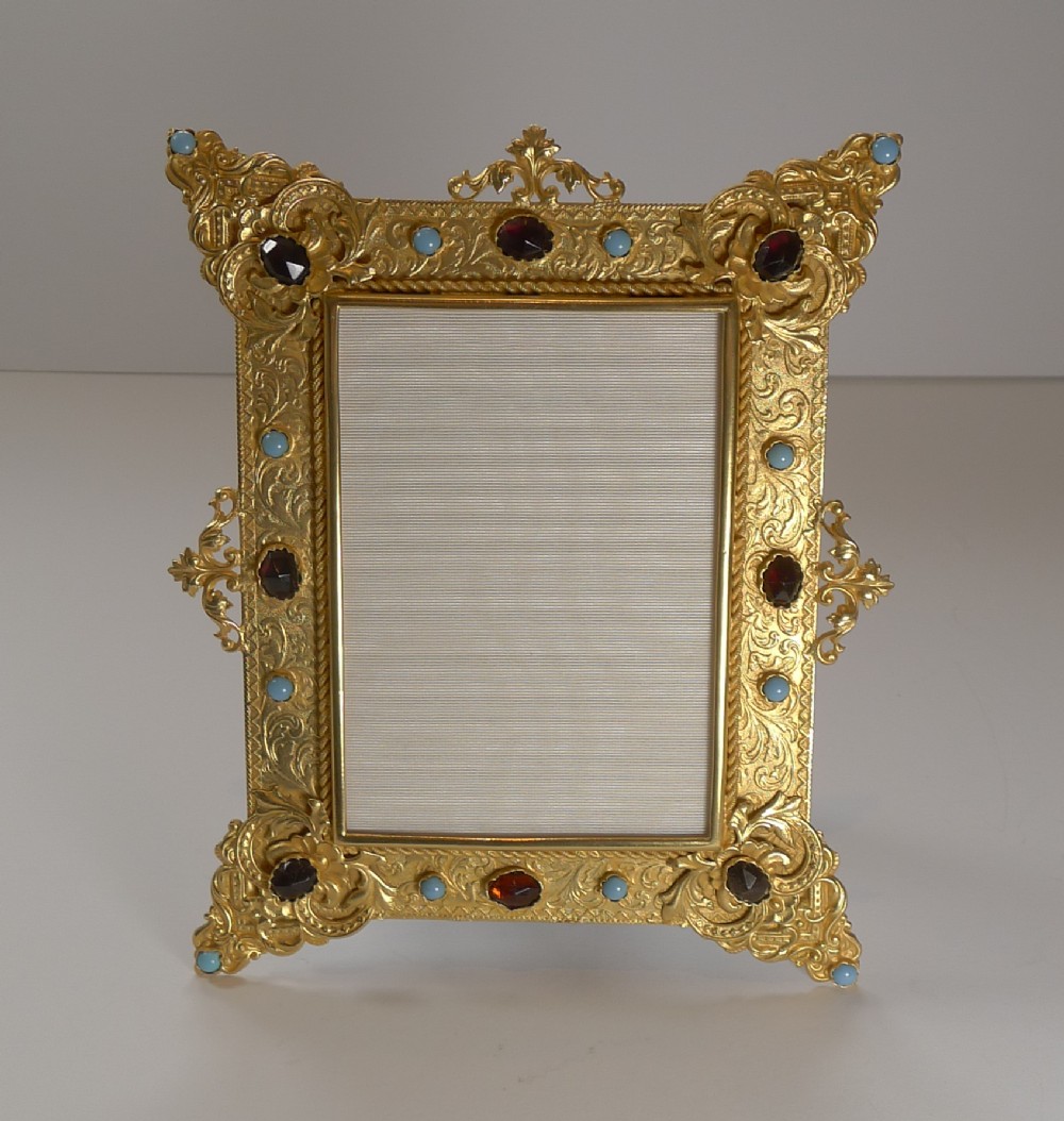 magnificent french gilded bronze picture frame c1900