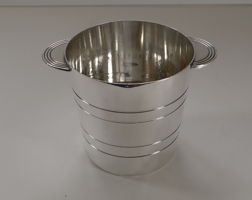 modernist silver plated ice bucket pail by elkington co c1963