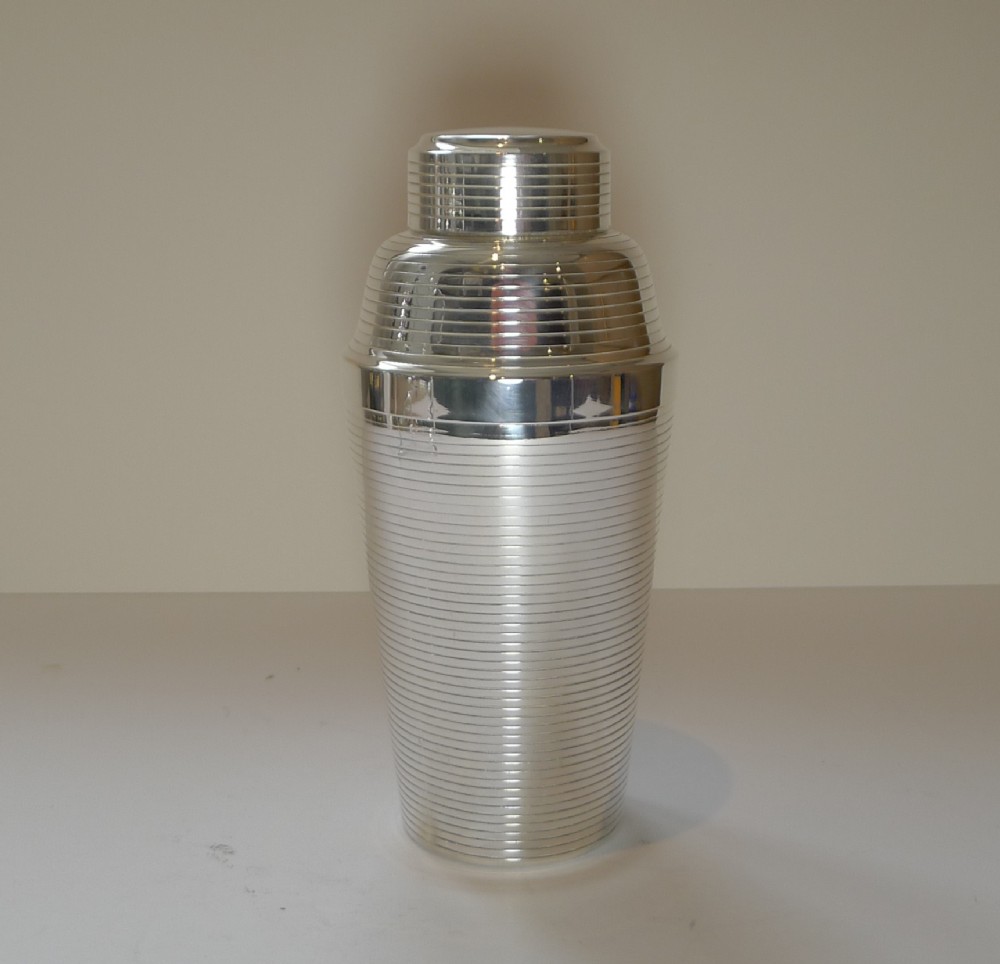 art deco german silver plated cocktail shaker by carl deffner c1930