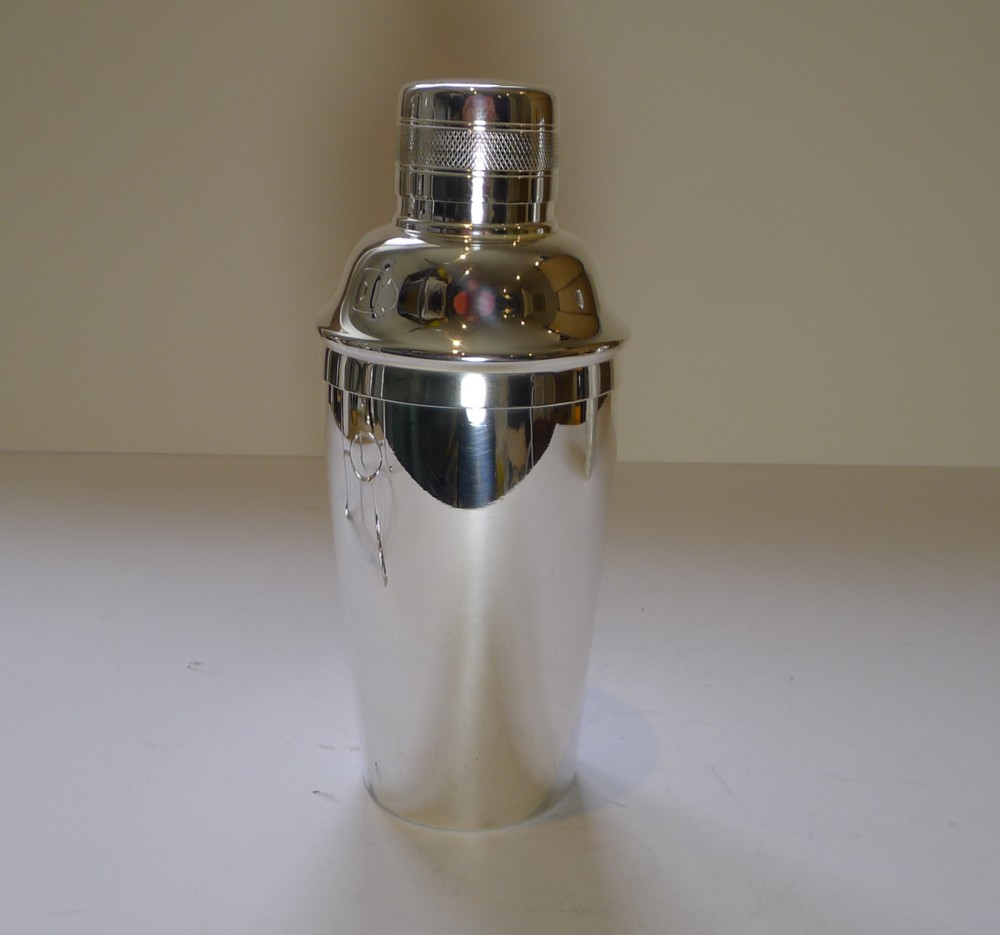 english art deco silver plated cocktail shaker by elkington co