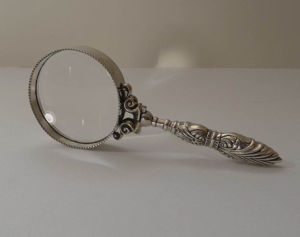 antique english silver handled magnifying glass 1906