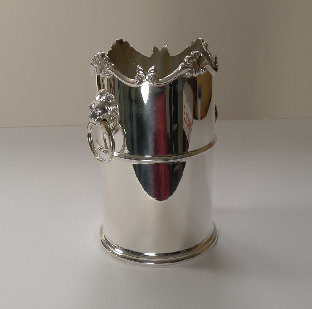 english silver plated wine bottle holder coaster c1900