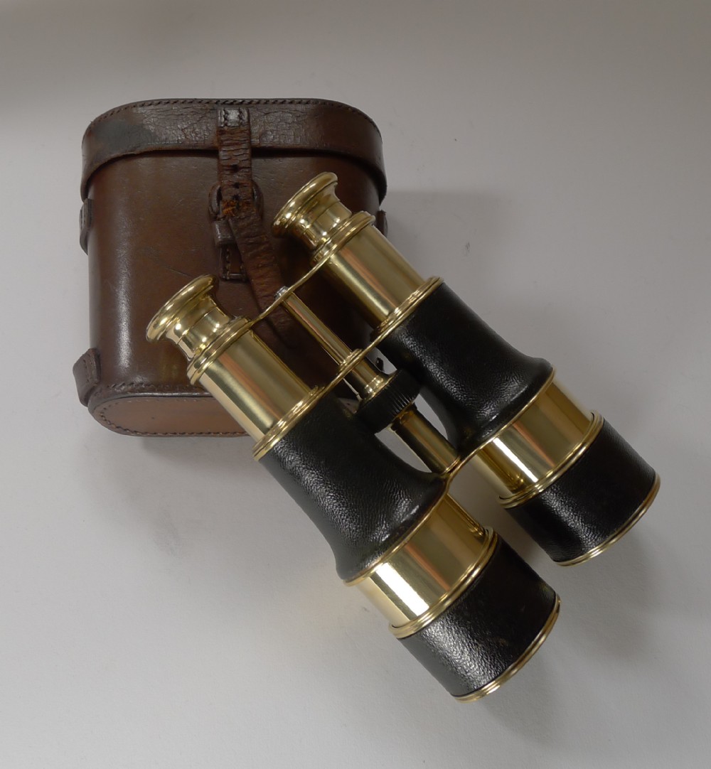 superb pair ww1 binoculars and case british officer's issue 1916 lemaire paris