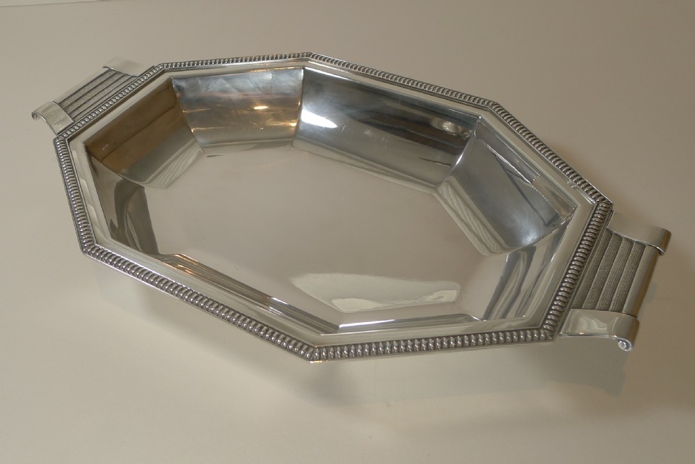 fine french art deco silver plated bread basket c1930